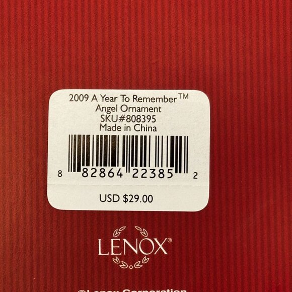 Lenox 2009 A Year To Remember Angel Ornament Ivory Porcelain Gold Accents 4" NIB - Picture 4 of 4